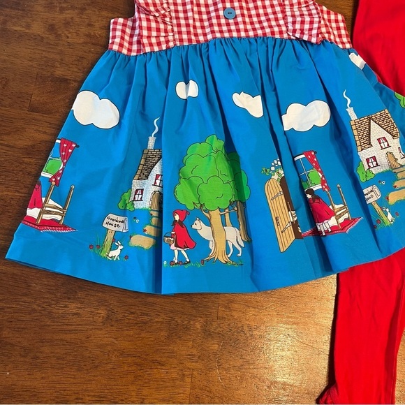 Eleanor Rose Little Red Riding hood 2 pc outfit tunic leggings size 8-10 - Picture 2 of 9